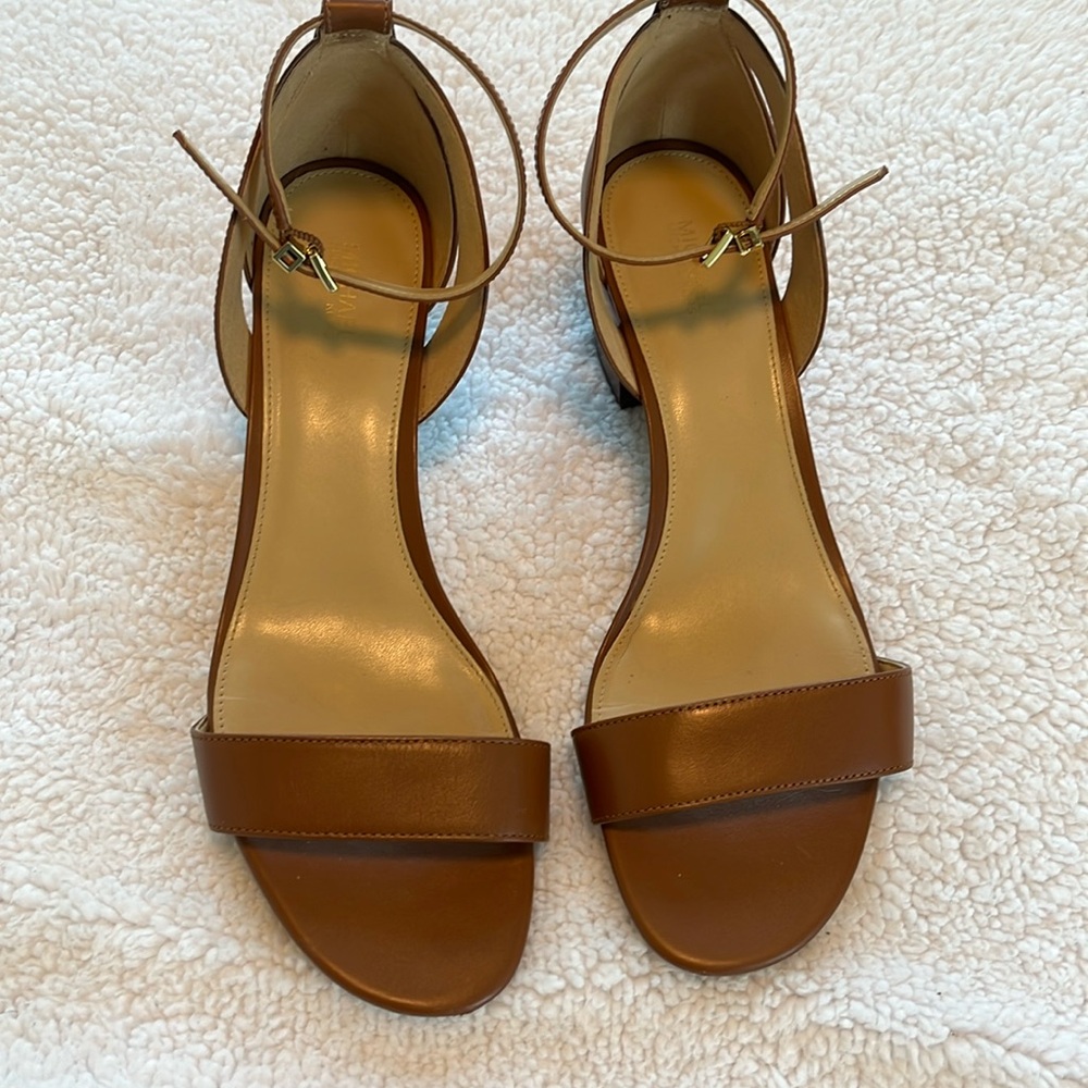Michael Kors cognac sandal, block heel, size 9.5